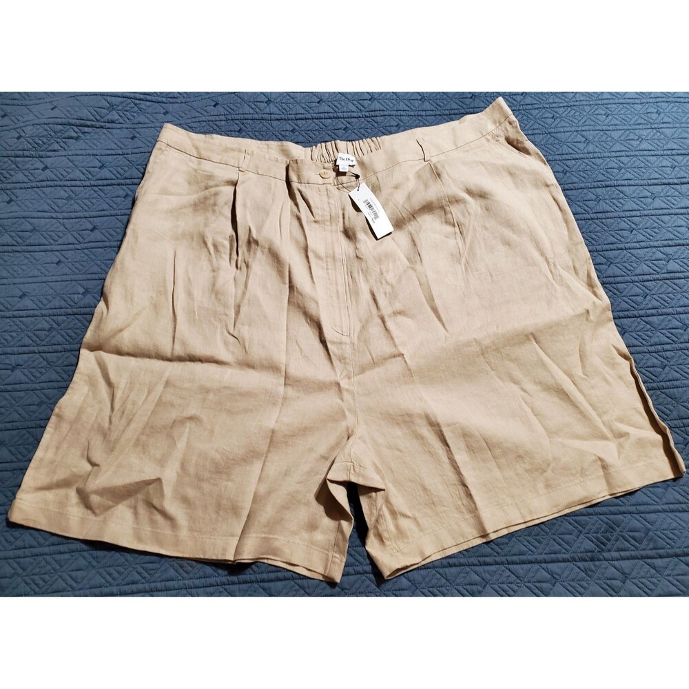 The Drop Women's Millie Loose-fit Pleated Long Linen Walk Short Size 4X - NEW